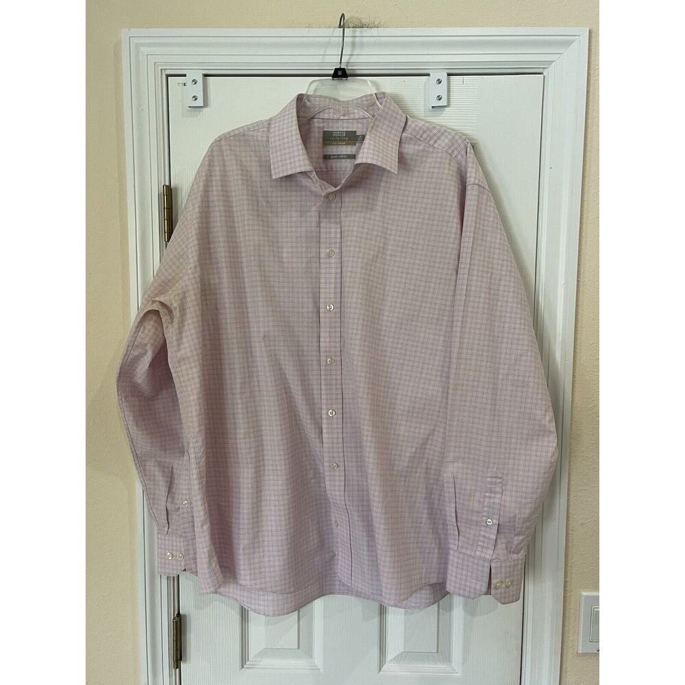 Marks & Spencer Stay Smart Long Sleeve Pink Button Up Shirt Size (18) 36 1/2